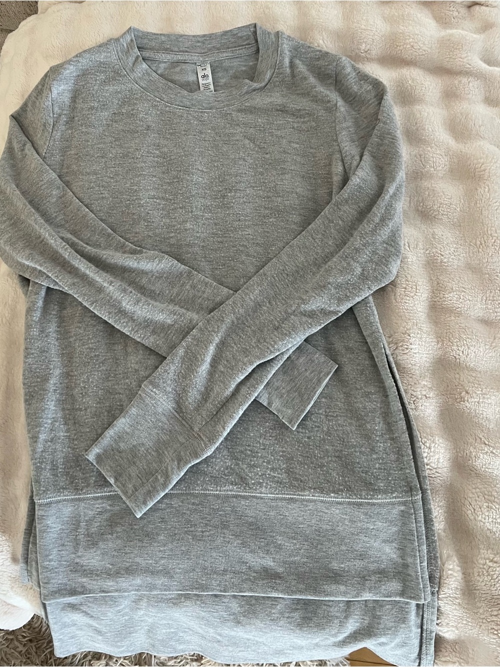 Alo Heather grey glimpse long sleeve shirt XS